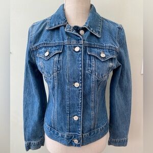 GAP BLUE JEAN DENIM COTTON JACKET SMALL BUTTON FRONT